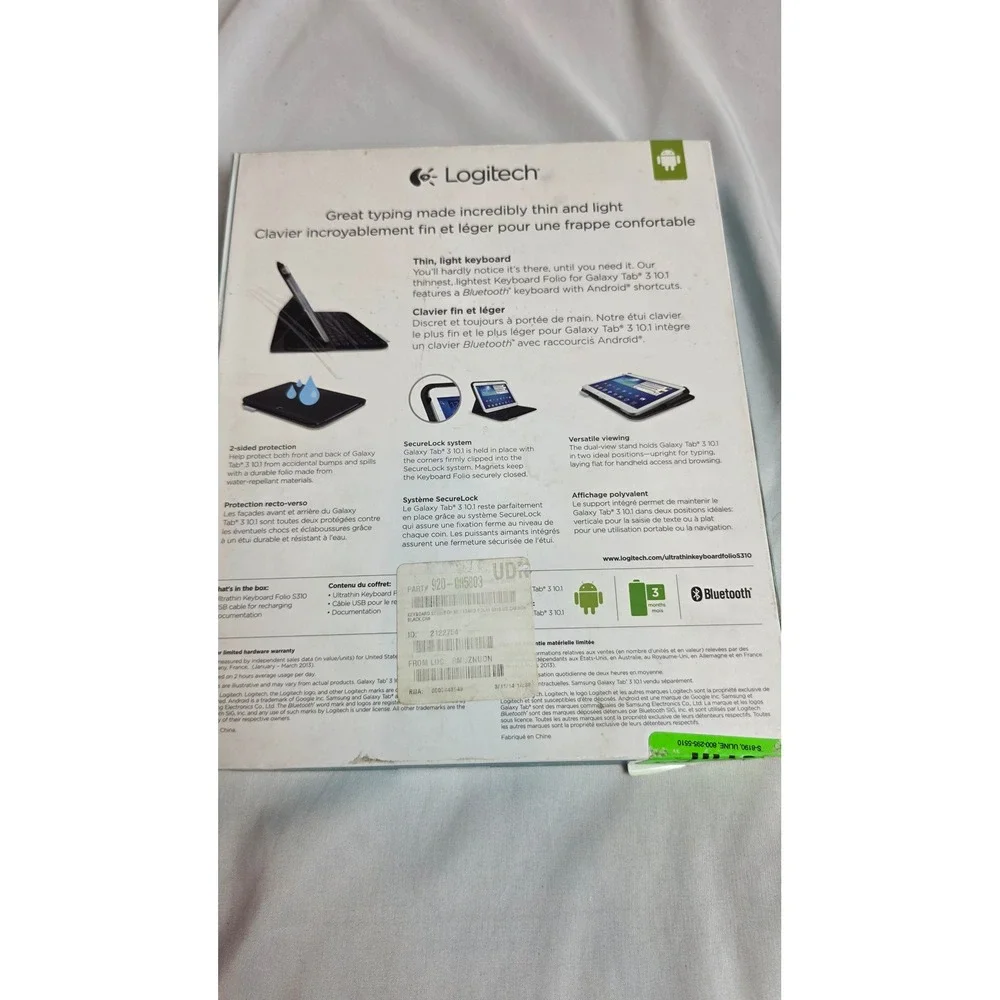 Logitech Ultrathin Keyboard Folio for Samsung Galaxy Tab 3 10.1 Black S310 Case